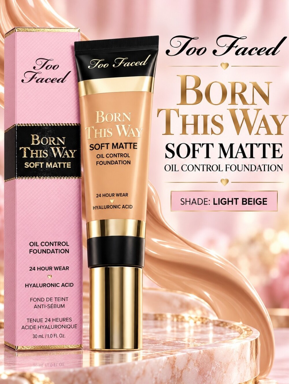 Too Faced Born This Way Soft Matte Oil Control Foundation – Light Beige